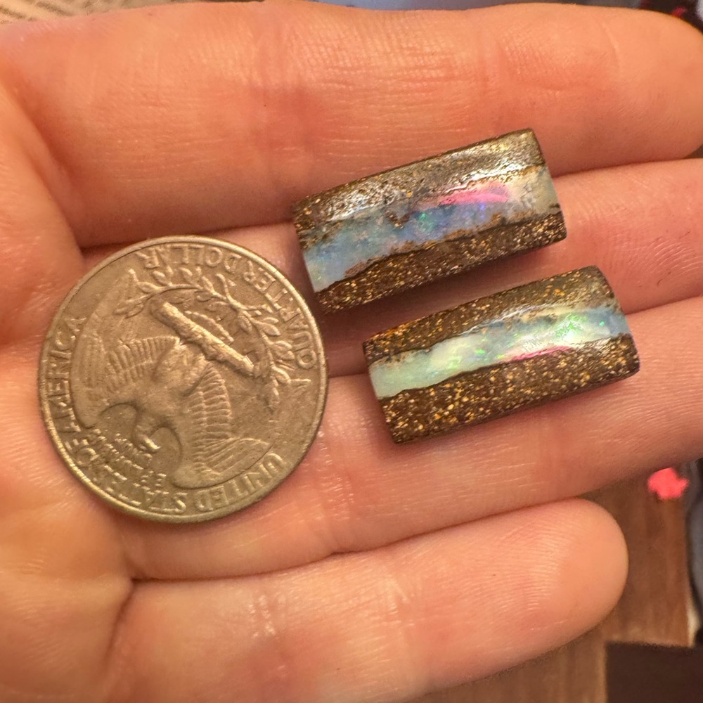 21.00 ctw genuine seto of boulder opals loose. Flashy - Picture 4 of 11